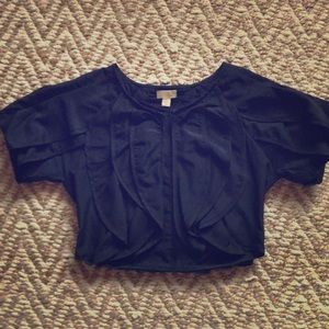 Ya black ruffled shrug